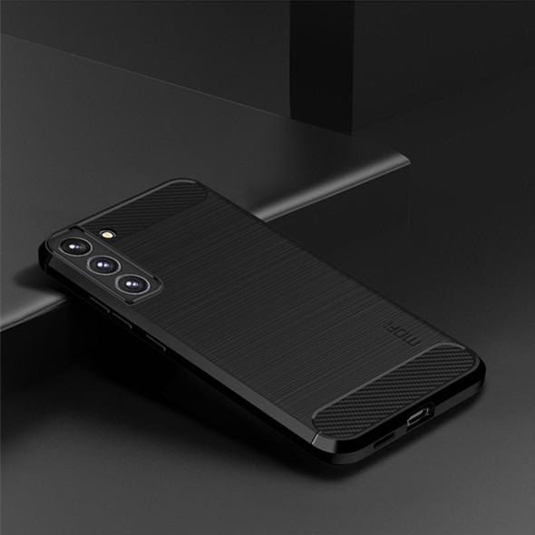 Samsung Galaxy S22+ 5G MOFI Gentleness Series Brushed Texture Carbon Fiber Soft TPU Case(Black)