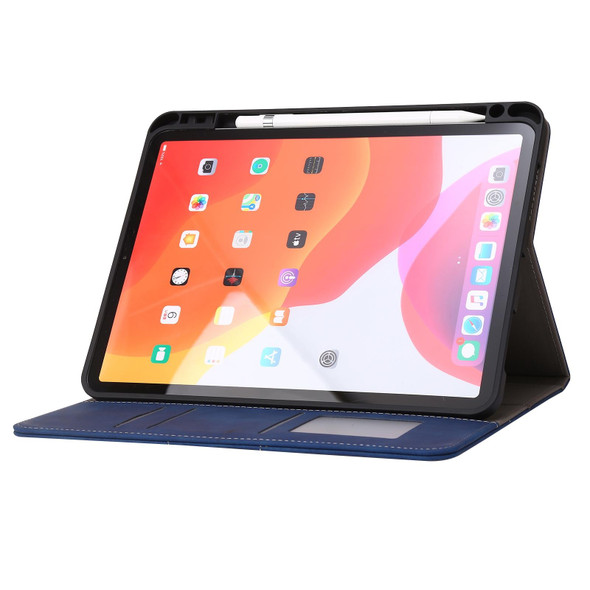 Calf Texture Horizontal Flip Leatherette Tablet Case - iPad Air 2022 / 2020 10.9(Dark Blue)