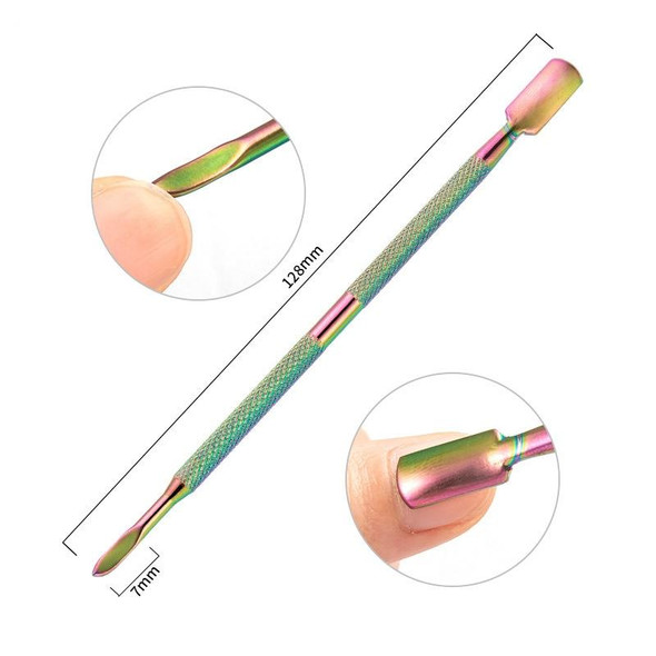 11 in 1 Color Titanium Stainless Steel Nail Steel Push Nail File