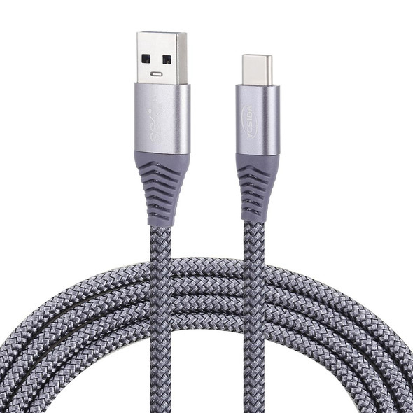 1.2m Nylon Braided Cord USB to Type-C Data Sync Charge Cable with 110 Copper Wires, Support Fast Charging, - Galaxy, Huawei, Xiaomi, LG, HTC and Other Smart Phones(Grey)
