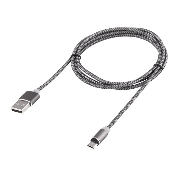 360 Degree Rotation 1m Weave Style Micro USB to USB 2.0 Strong Magnetic Charger Cable with LED Indicator for Samsung Galaxy S7 & S7 Edge / LG G4 / Huawei P8 / Xiaomi Mi4 and other Smartphones (Grey)