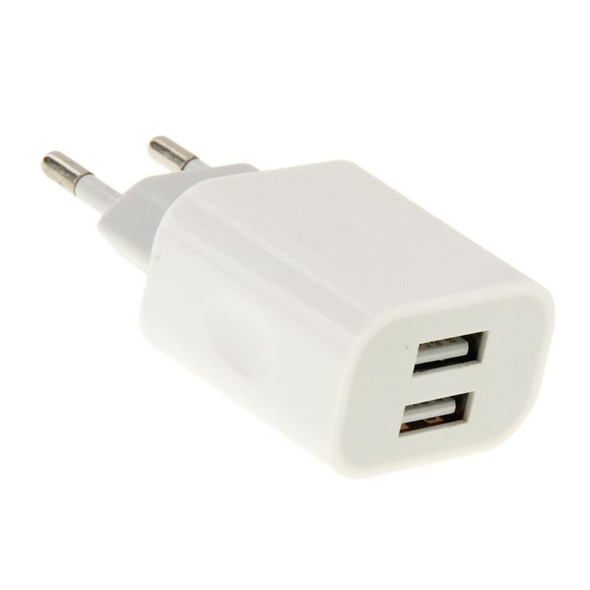 2-Ports 5V 2.1A EU Plug USB Charger, - iPad, iPhone, Galaxy, Huawei, Xiaomi, LG, HTC and Other Smart Phones, Rechargeable Devices(White)