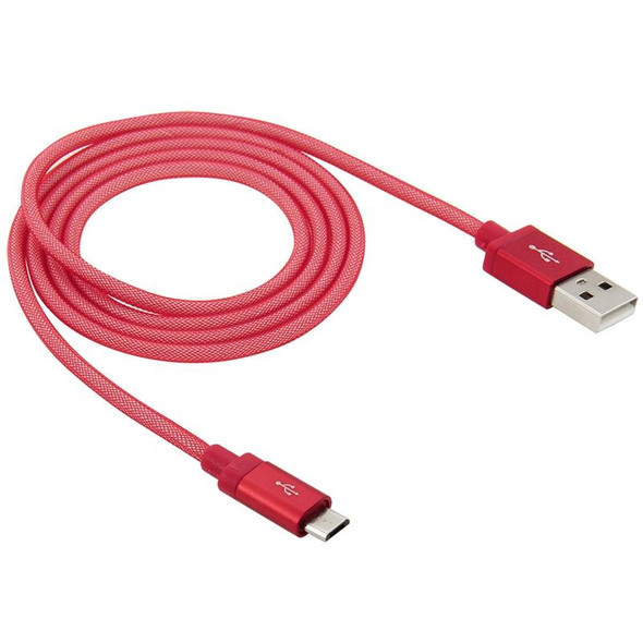 1m Net Style High Quality Metal Head Micro USB to USB Data / Charging Cable for Samsung Galaxy S7 & S7 Edge / LG G4 / Huawei P8 / Xiaomi Mi4 and other Smartphones (Red)