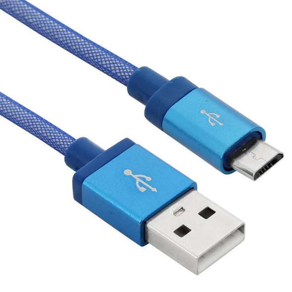 1m Net Style High Quality Metal Head Micro USB to USB Data / Charging Cable for Samsung Galaxy S7 & S7 Edge / LG G4 / Huawei P8 / Xiaomi Mi4 and other Smartphones (Blue)