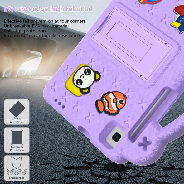 Huawei MediaPad M5 8.4 Handle Kickstand Children EVA Shockproof Tablet Case(Light Purple)
