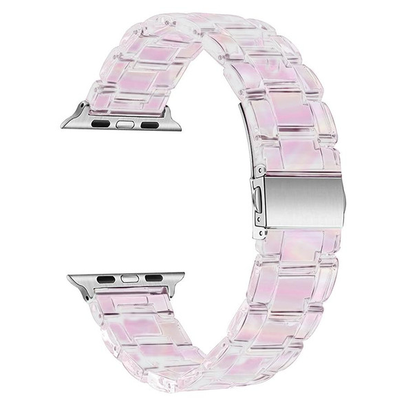 20mm Universal Plastic Colorful Three-Bead Watch Band(Gradient Pink)