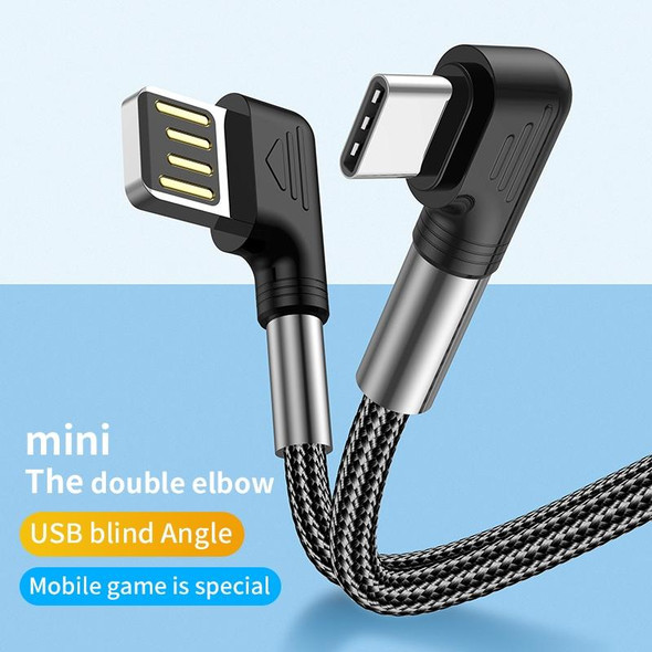 3A USB to USB-C/Type-C Double Elbow Charging Cable(2m)
