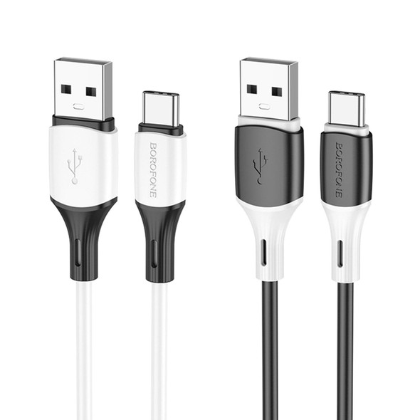 Borofone BX79 Type-C / USB-C Silicone Sync Data Charging Cable, Length: 1m(Black)