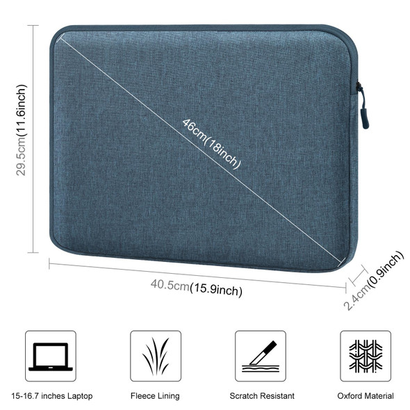 HAWEEL 16 inch Laptop Sleeve Case Zipper Briefcase Bag for 15-16.7 inch Laptop(Dark Blue)