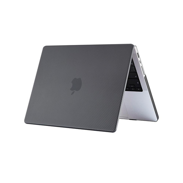 Carbon Fiber Textured Plastic Laptop Protective Case - MacBook Pro 14.2 inch A2442 2021(Black)