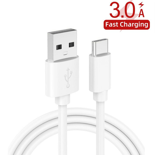 CA-25 QC3.0 USB 3A Fast Charger with 1m USB to Type-C Data Cable, AU Plug(White)