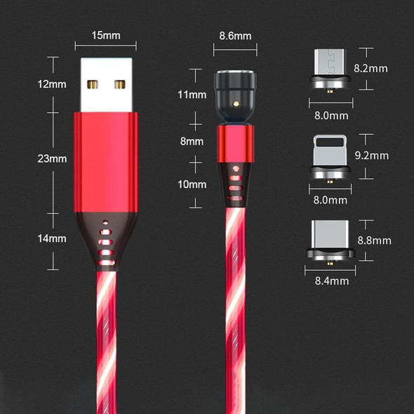 2.4A USB to Micro USB 540 Degree Bendable Streamer Magnetic Data Cable, Cable Length: 1m (Red)