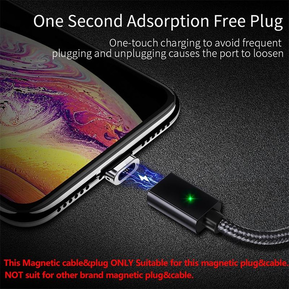 2 PCS ESSAGER Smartphone Fast Charging and Data Transmission Magnetic Cable with USB-C / Type-C Magnetic Head, Cable Length: 2m(Black)