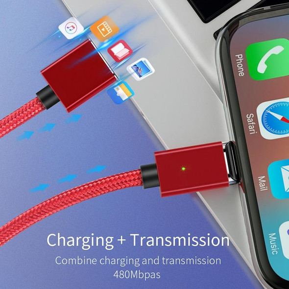 2 PCS ESSAGER Smartphone Fast Charging and Data Transmission Magnetic Cable with USB-C / Type-C Magnetic Head, Cable Length: 1m (Red)