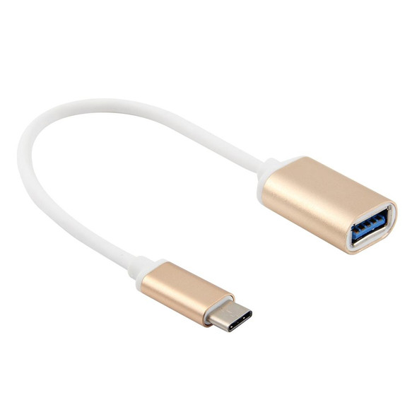 20cm Metal Head USB 3.1 Type-c Male to USB 3.0 Female Adapter Cable for Samsung Galaxy S8 & S8 + / LG G6 / Huawei P10 & P10 Plus / Oneplus 5 and other Smartphones (Gold)