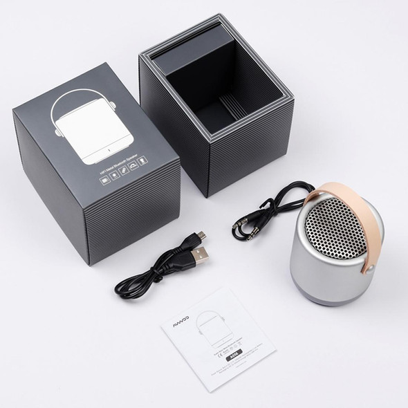 A056  Portable Outdoor Metal Bluetooth V4.1 Speaker with Mic, Support Hands-free & AUX Line In (Silver)