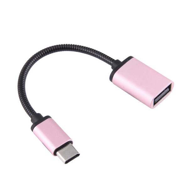 8.3cm USB Female to Type-C Male Metal Wire OTG Cable Charging Data Cable, - Galaxy S8 & S8 + / LG G6 / Huawei P10 & P10 Plus / Oneplus 5 / Xiaomi Mi6 & Max 2 /and other Smartphones(Rose Gold)
