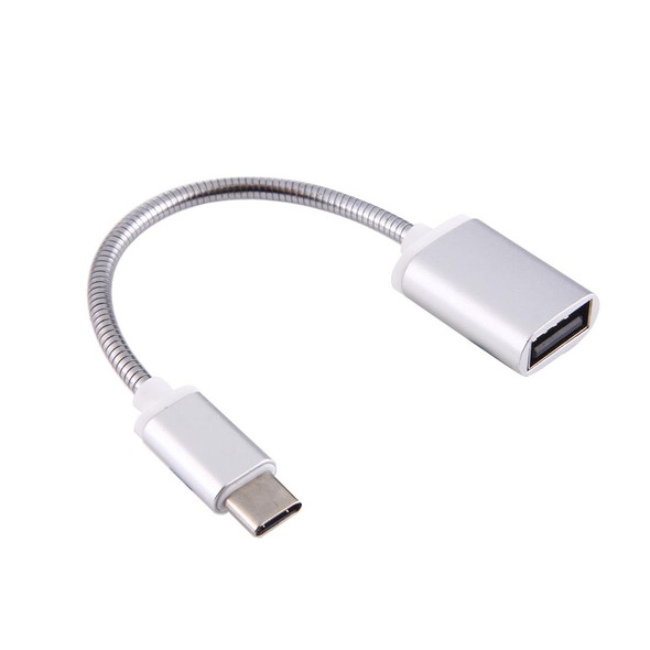 8.3cm USB Female to Type-C Male Metal Wire OTG Cable Charging Data Cable, - Galaxy S8 & S8 + / LG G6 / Huawei P10 & P10 Plus / Oneplus 5 / Xiaomi Mi6 & Max 2 /and other Smartphones(Silver)