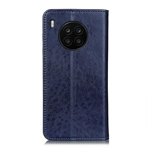 Huawei nova 8i / Honor 50 Lite Magnetic Crazy Horse Texture Horizontal Flip Leather Phone Case(Blue)