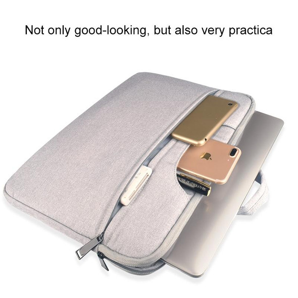 Breathable Wear-resistant Shoulder Handheld Zipper Laptop Bag, - 15.6 inch and Below Macbook, Samsung, Lenovo, Sony, DELL Alienware, CHUWI, ASUS, HP (Grey)