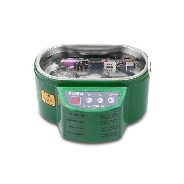 BAKU BK-9050 30W / 50W Adjustable 0.6L LCD Display Ultrasonic Cleaner, AC 220V(Green)