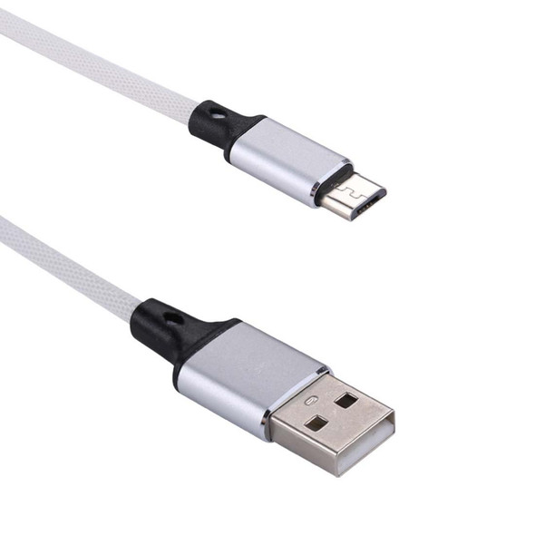 1m 2A Output USB to Micro USB Nylon Weave Style Data Sync Charging Cable, - Samsung, Huawei, Xiaomi, HTC, LG, Sony, Lenovo and other Smartphones(White)