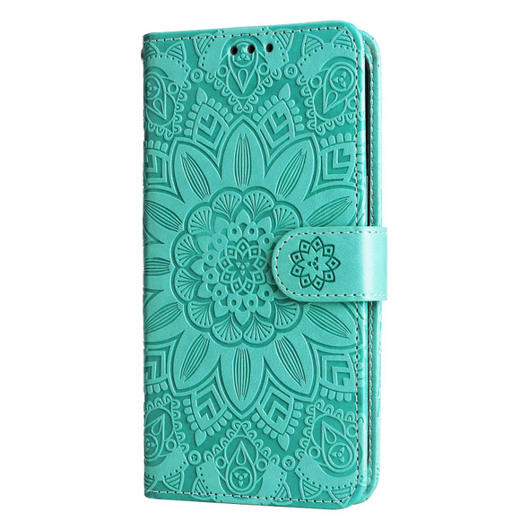 Xiaomi Redmi Note 10 Pro / Note 10 Pro Max Embossed Sunflower Leather Phone Case(Green)