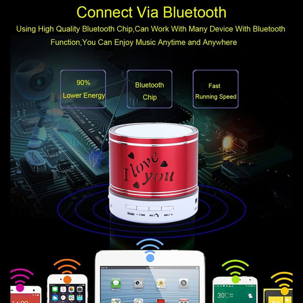 A9L Mini Portable Bluetooth Stereo Speaker with RGB LED Light, Built-in MIC, Support Hands-free Calls & TF Card & AUX(Red)