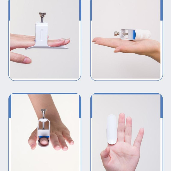 Finger Straightener Finger Fixing Splint Knuckle Bending Rehabilitation Straightening Corrector, Specification: Free Size(White)