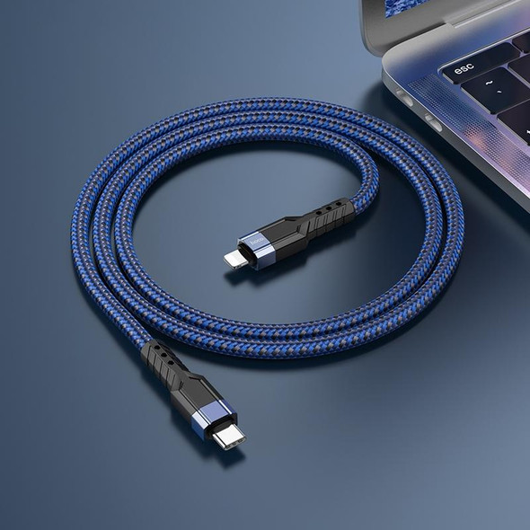 hoco U110 20W USB-C / Type-C to 8 Pin PD Charging Data CableLength1.2m(Blue)