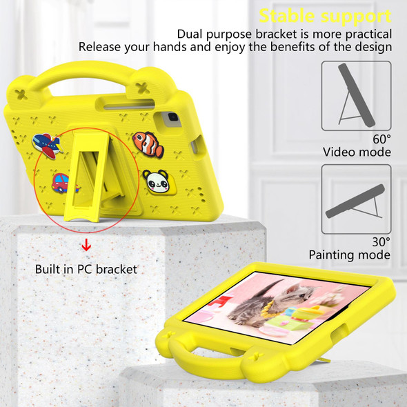 Samsung Galaxy Tab A 8.0 2019 T290 / T295 Handle Kickstand Children EVA Shockproof Tablet Case(Yellow)