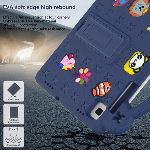 Samsung Galaxy Tab S6 Lite 10.4 2020/2022 Handle Kickstand Children EVA Shockproof Tablet Case(Navy Blue)
