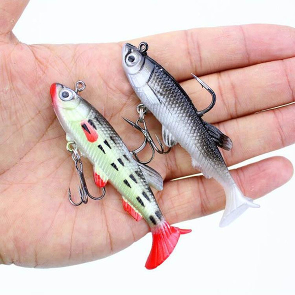 10 PCS Fish-Bait Road Sub-Bait Lead Fish With Single Hook And Three Anchor Hook Bait, Specification: 8cm 14g(Gray)