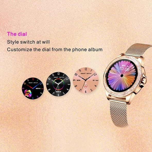 M6003 Stainless Steel Mesh Strap Fashion Smart Watch for Women, Support Heart Rate Monitoring & Pedometer & Sleep Monitoring & Calories(Rose Gold)