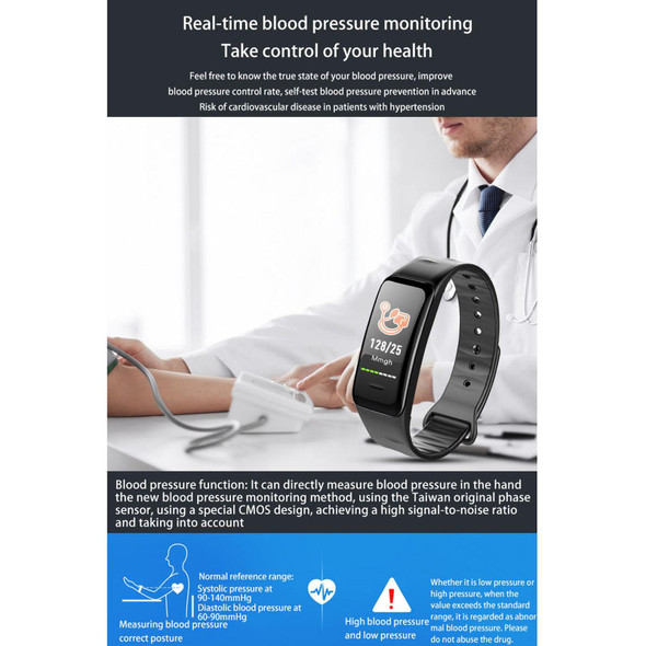 B1 0.96 inch Color Screen IP67 Waterproof Smart Bracelet, Support Sleep Monitor / Heart Rate Monitor / Blood Pressure Monitor(Black)