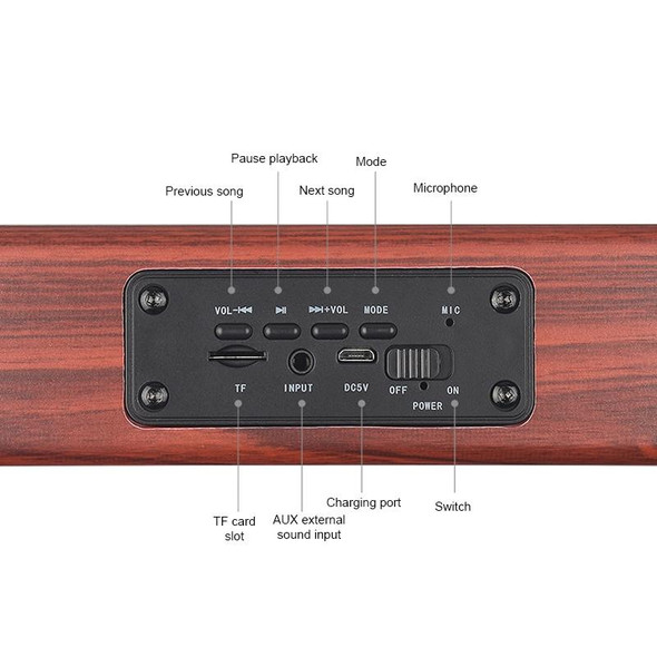 D10 Bluetooth 4.2 Portable Wooden Handheld Bluetooth Speaker(Red Wood Texture)