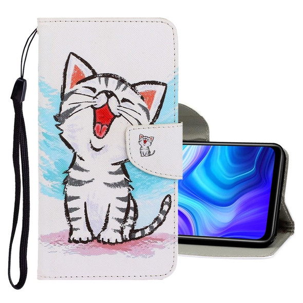 Samsung Galaxy Note20 3D Colored Drawing Horizontal Flip PU Leather Case with Holder & Card Slots & Wallet(Red Mouth Cat)