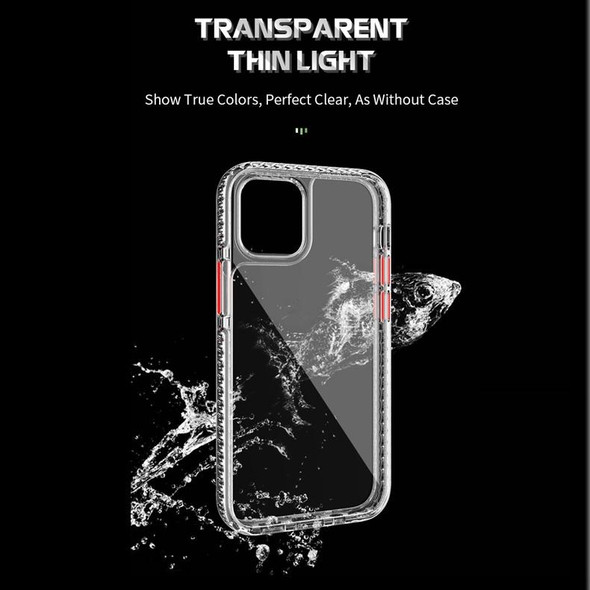 2 in 1 Ultra Clear Shockproof PC+ TPU Case with Removable Color Button - iPhone 11 Pro Max(Red)