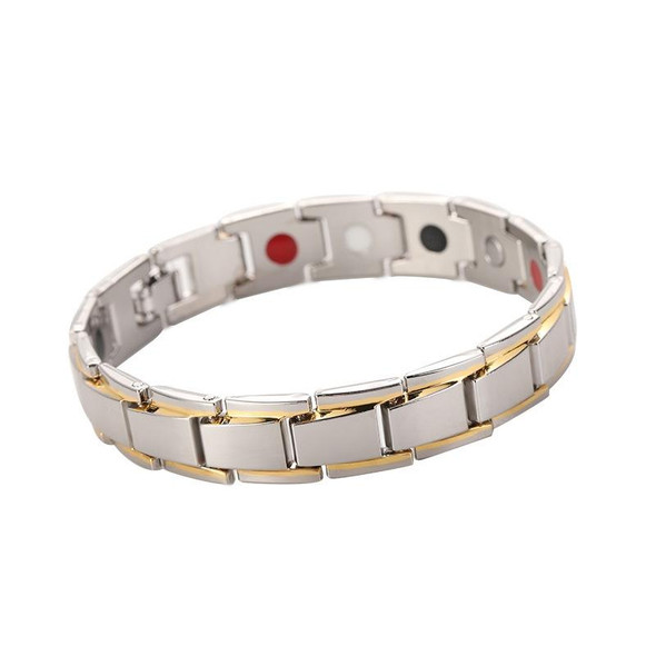 Men Detachable Titanium Steel Magnetic Therapy Bracelet Jewelry (Silver)