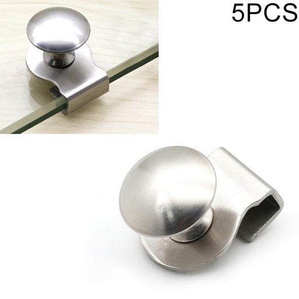 5 PCS Stainless Steel Wire Drawing Open Hole Free Glass Cabinet Door Handle, Size: S