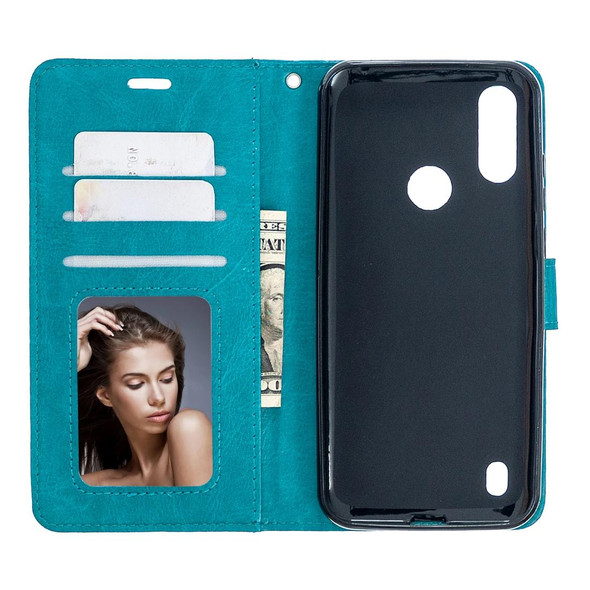 Motorola Moto E6s (2020) Crazy Horse Texture Horizontal Flip Leather Case with Holder & Card Slots & Wallet & Photo Frame(Blue)