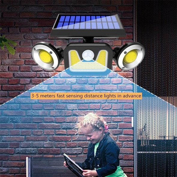 16W Solar Three-head Wall Lamp Outdoor Waterproof Human Body Induction Courtyard Wall Lamp