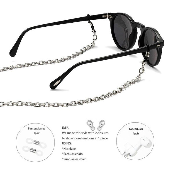 Rock Style Stainless Steel Glasses Chain Earphone Anti-lost Chain Multi-purpose Wear Chain