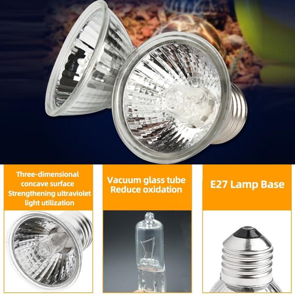 UVA+UVB Full Spectrum Solar Reptile Lamp Lizard Light Turtle Basking Lamp, Specification: 50W