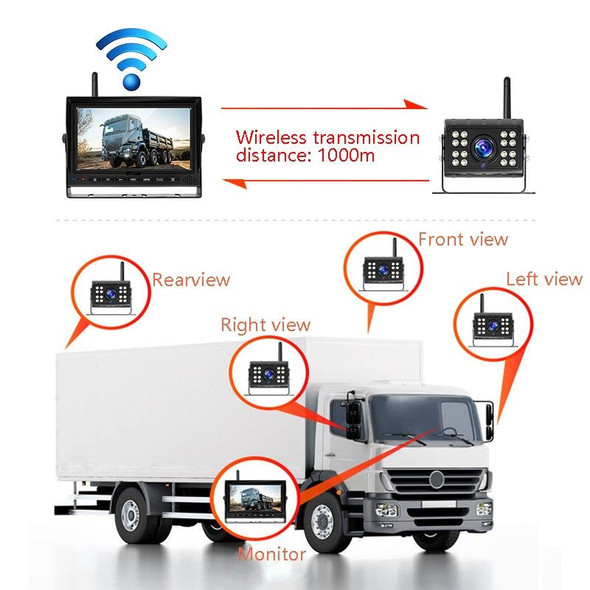 7 Inch Digital Wireless Reversing Image 1080P Video System Truck Monitoring Driving Recorder Single Road+1 Night Video Camera