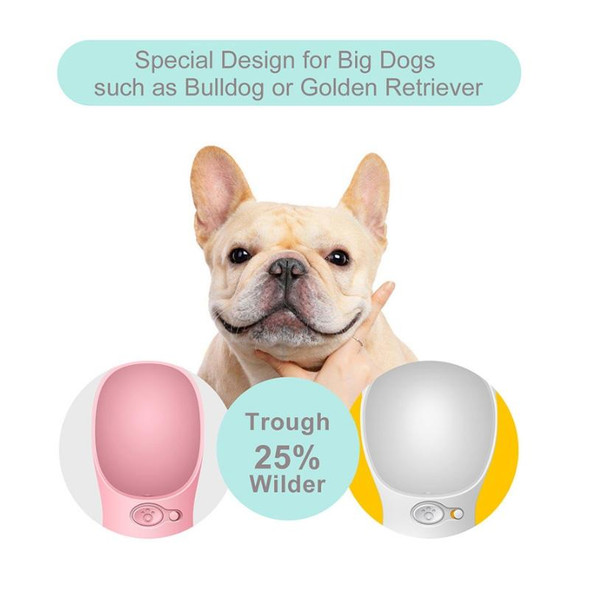Portable Pet Dog Water Bottle Small Large Dog Travel Puppy Cat Drinking Water Bowl Outdoor Pet Water Dispenser Feeder Pet Supplies, Size:550 ml(Pink)