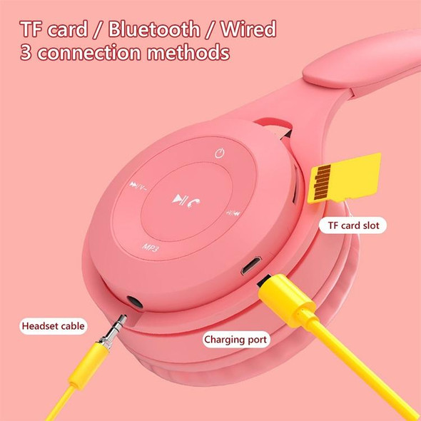 Y08 Hifi Sound Quality Macaron Bluetooth Headset, Supports Calling & TF Card & 3.5mm AUX (Yellow)
