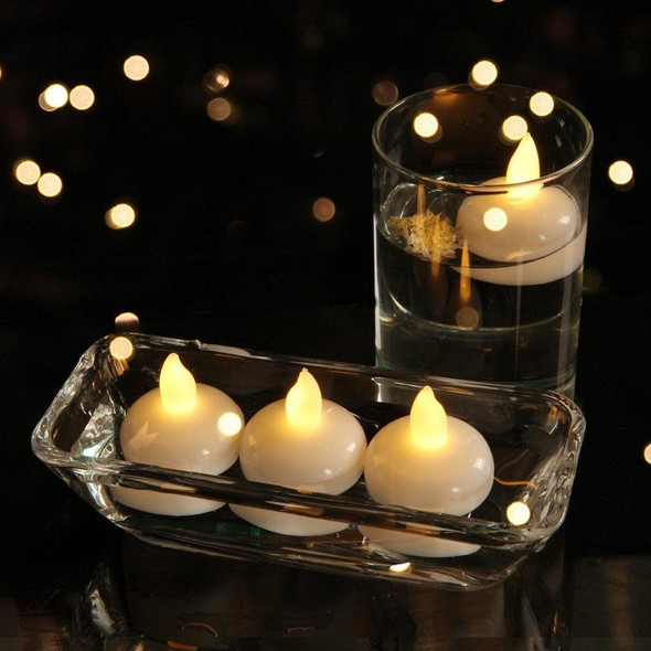 12 PCS  Waterproof Candles SPA Shower Water Decorative Candle Lights LED Floating Candles(Cool White Light)