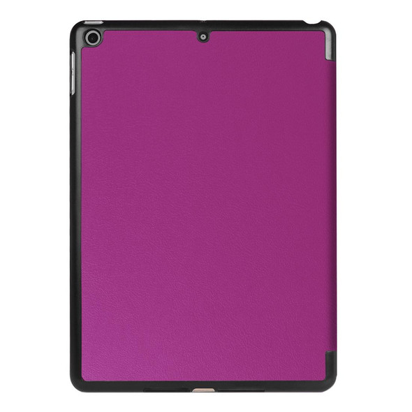 iPad 9.7 (2018) & iPad 9.7 (2017) Custer Texture Horizontal Flip Leather Case with Three-folding Holder & Sleep / Wake-up Function(Purple)