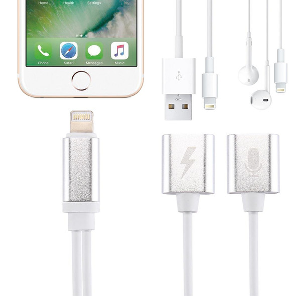8 Pin Male to Female Charger + 8 Pin Female Audio Adapter, Support iOS 10.3.1 or Above Phones & Call Function,  - iPhone XR / iPhone XS MAX / iPhone X & XS / iPhone 8 & 8 Plus / iPhone 7 & 7 Plus / iPhone 6 & 6s & 6 Plus & 6s Plus / iPad